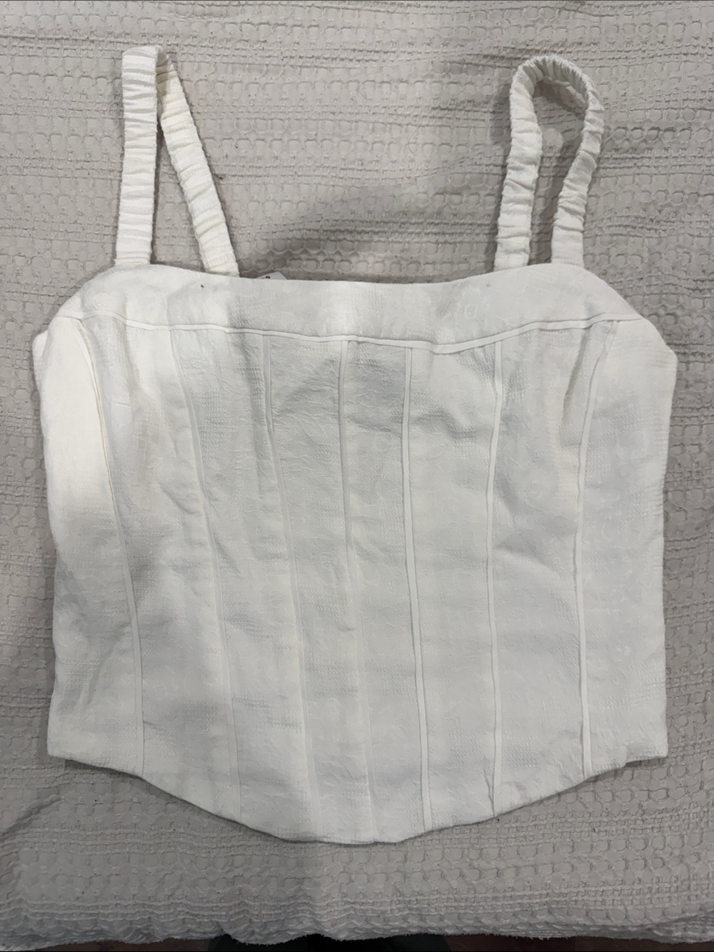 Aqua White Structured Bustier Camisole